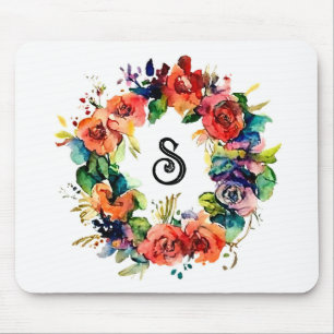 Mousepad Watercolor Wreath