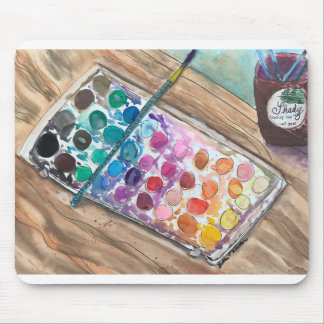 Mousepad Watercolorpainting & café