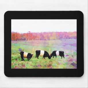 Mousepad Watercolour painting of 3 Belties in the Autumn