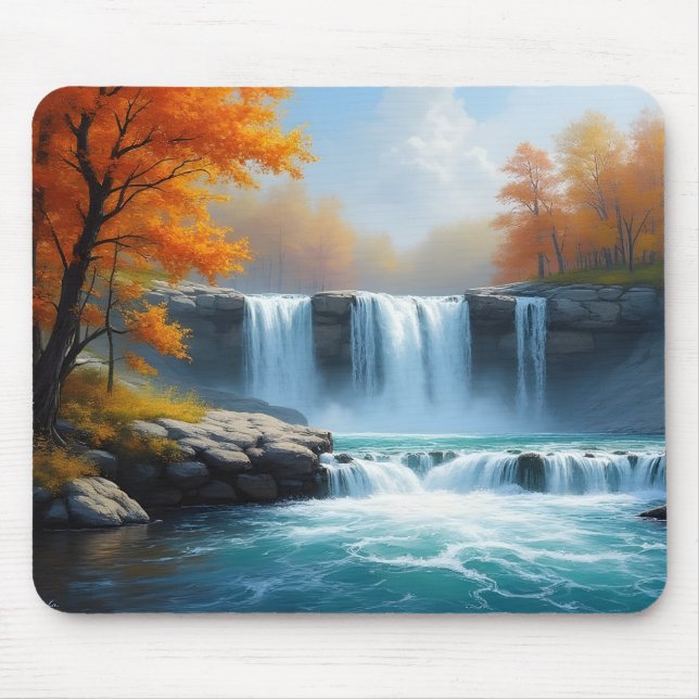Mousepad Waterfalls in Autumn (Frente)