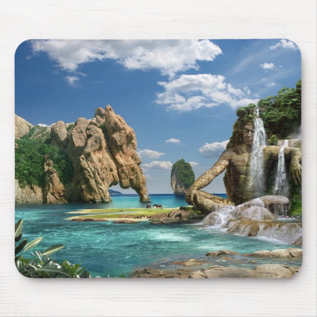 Mousepad Waterfalls Ocean - Mauspad (Frente)