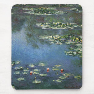Mousepad Waterlilies por Claude Monet, flores do vintage