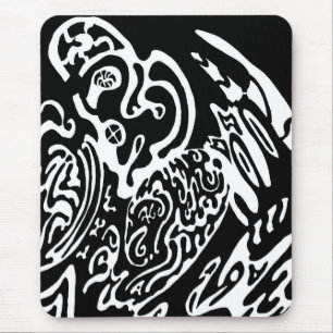Mousepad "Wave Creature" B&W abstrato Art