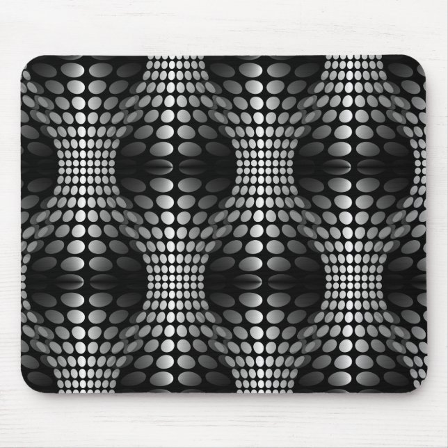 Mousepad Waves Pontas Papel de parede preto e branco (Frente)