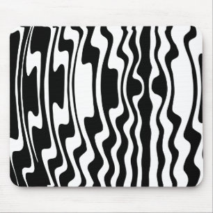 Mousepad Wavey Stripey - preto e branco