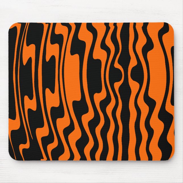 Mousepad Wavey Stripey - Preto e Laranja (Frente)