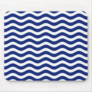 Mousepad Wavy Navy Stripes decor