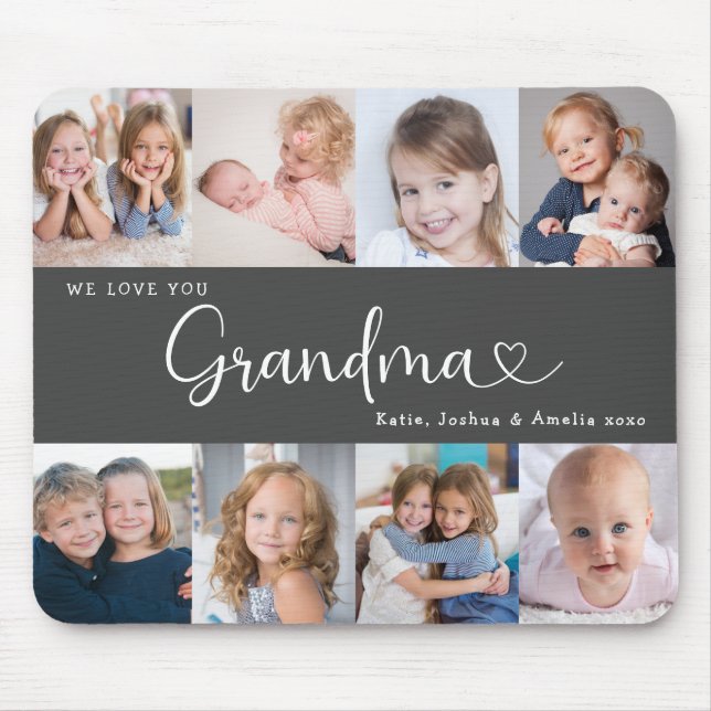 Mousepad We Love you Grandma Script 8 Photo Modern (Frente)