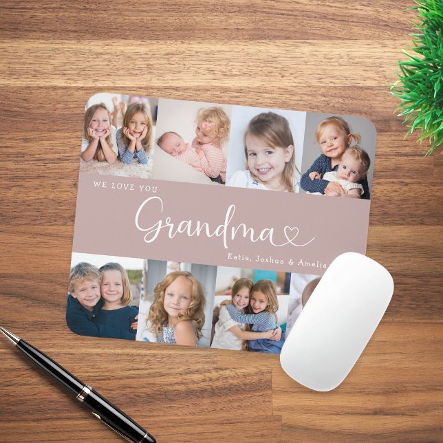 Mousepad We Love you Grandma Script 8 Photo Modern (Criador carregado)