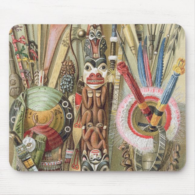 Mousepad Weaponsutensils e ornamento dos AmericanIndians (Frente)