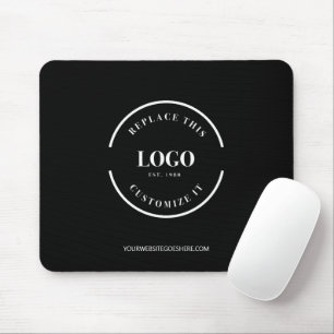 Mousepad Web site de logotipo branco simples para empresas