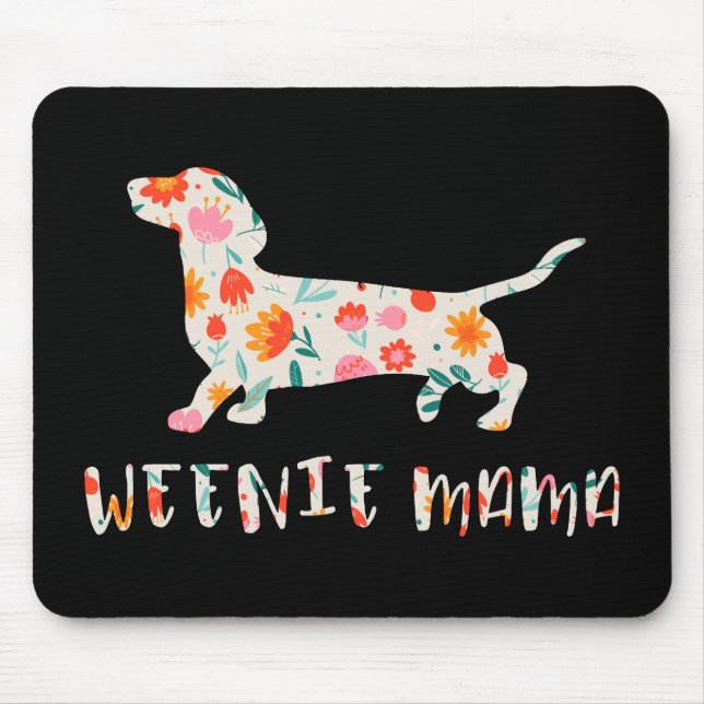 Mousepad Weenie Mama Dachshund floral (Frente)