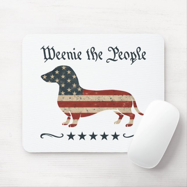 Mousepad Weenie The Pessoas Dachshund 4 De Julho (Com mouse)