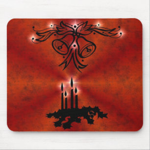 Mousepad Weihnachts Ornamente mit Sterne auf rot