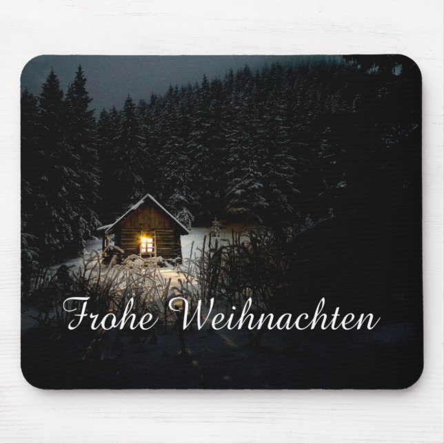 Mousepad Weihnachtsgrüße mit Hexenhaus (Frente)