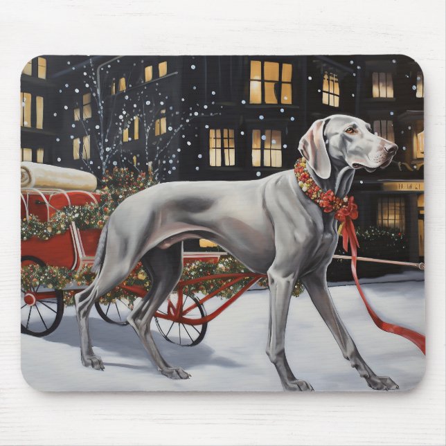 Mousepad Weimaraner Christmas Fesason Season (Frente)