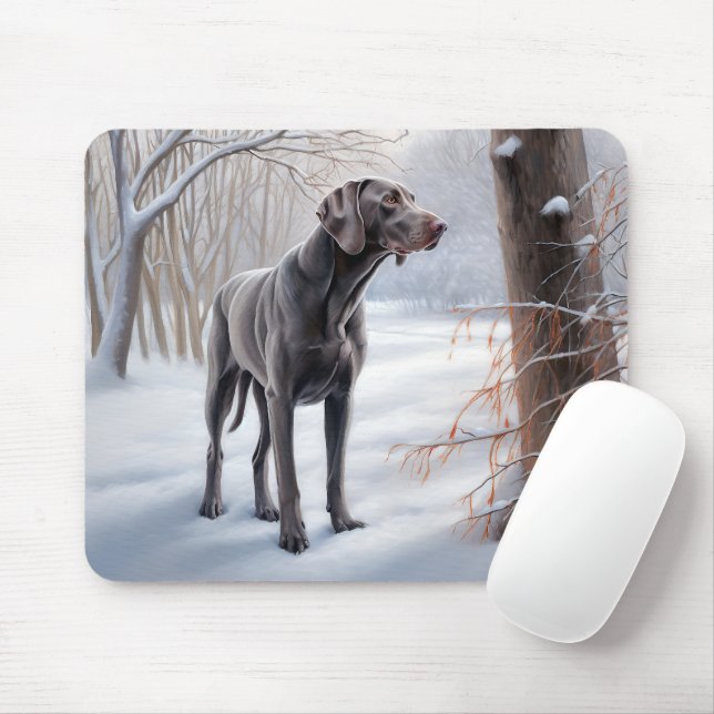 Mousepad Weimaraner Deixe Nevar Natal (Com mouse)