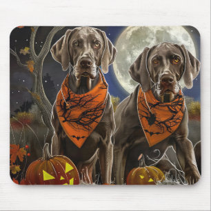 Mousepad Weimaraner Halloween Spooky