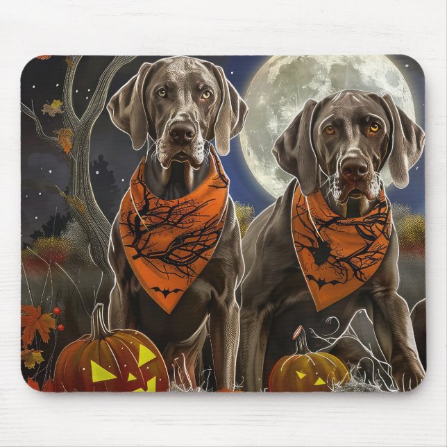 Mousepad Weimaraner Halloween Spooky (Frente)