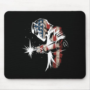 Mousepad Welder American Flag Usa Patriotic Welder Gift