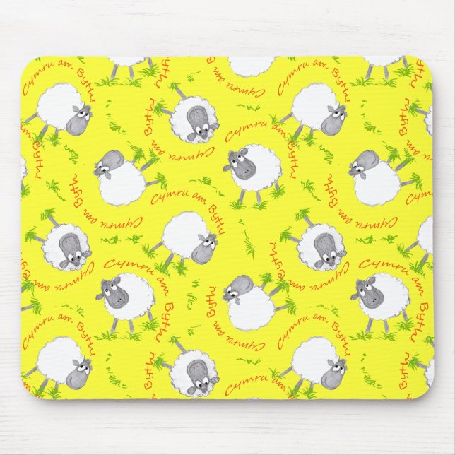 Mousepad Welsh Sheep Divertido, Wales Forever Custom Mousep (Frente)