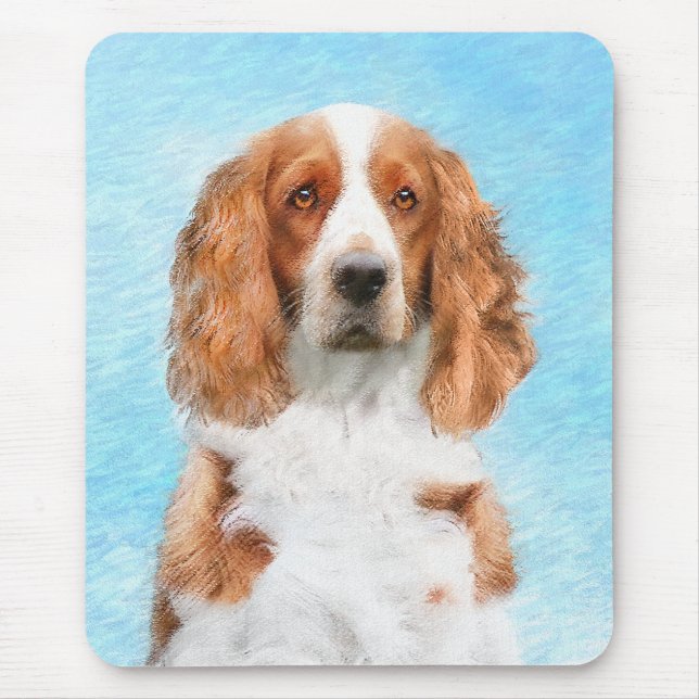 Mousepad Welsh Springer Spaniel Painting - Arte Original De (Frente)