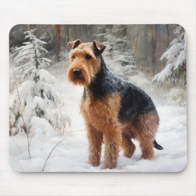 Mousepad Welsh Terrier Deixe Nevar Natal (Frente)