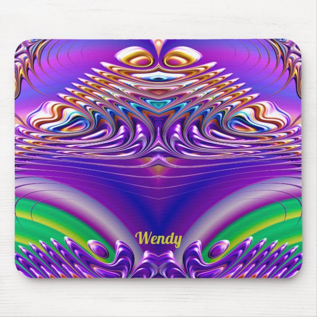 Mousepad WENDY ~ Zany Verde, Azul, Amarelo e Roxo (Frente)