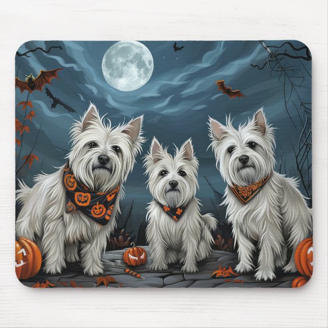 Mousepad West Highland Halloween Spooky (Frente)