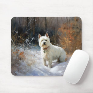Mousepad West Highland White Terrier Deixe Nevar Natal