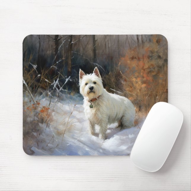 Mousepad West Highland White Terrier Deixe Nevar Natal (Com mouse)