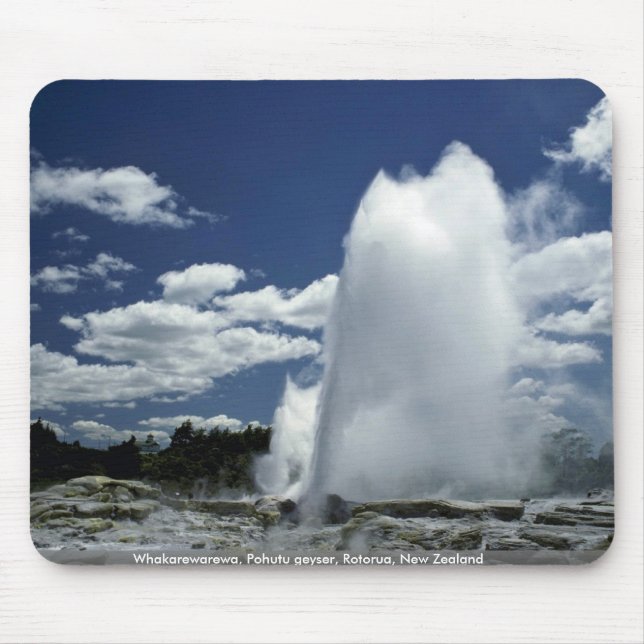 Mousepad Whakarewarewa, geyser de Pohutu, Rotorua, Nova (Frente)