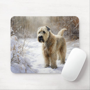 Mousepad Wheaten Terrier Deixe-o nevar no Natal