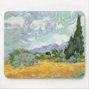 Mousepad Wheatfield com ciprestes, 1889 de Vincent van Gogh