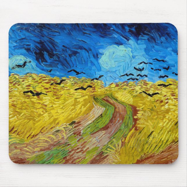 Mousepad Wheatfield com Crows, Van Gogh (Frente)
