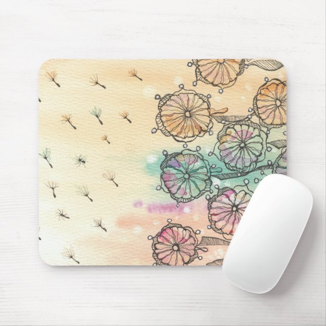 Mousepad Whimsical Dandelion Meadow (Com mouse)