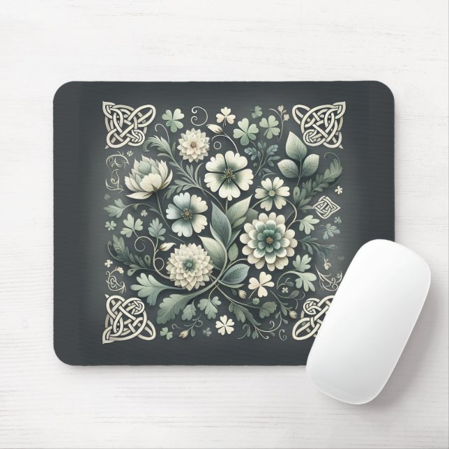 Mousepad Whispered Clover Knotwork Garden (Com mouse)