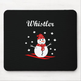 Mousepad Whistler Canada Snowman com Maple Leaf Snow Color