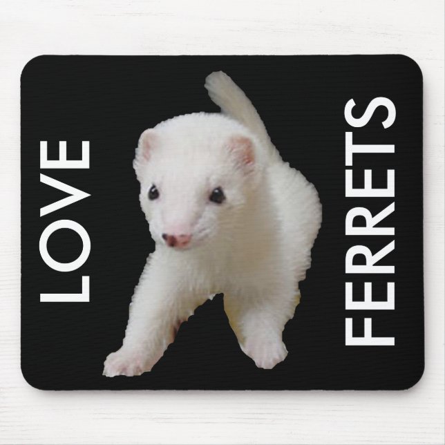 Mousepad White Baby Ferret (Frente)