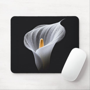 Mousepad White Calla Lily Em Preto