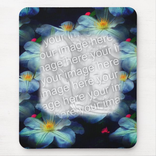 Mousepad White Clematis flutua seu quadro fotográfico (Frente)