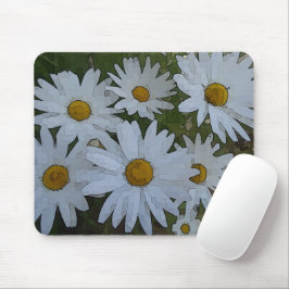 Mousepad White Daisies Abstrato