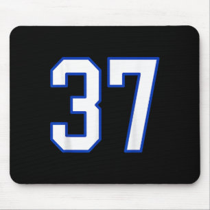Mousepad White E Royal Blue Number 37 Jersey Player Unifo