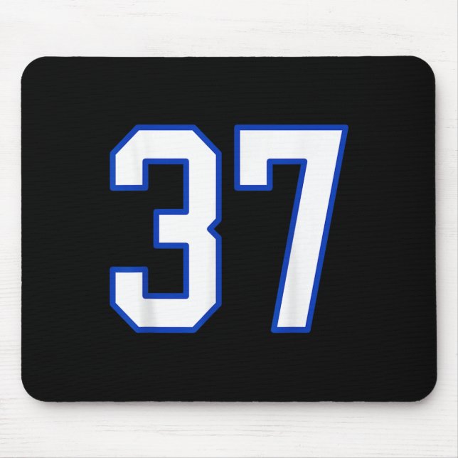 Mousepad White E Royal Blue Number 37 Jersey Player Unifo (Frente)