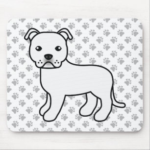 Mousepad White English Staffie - Boca-branca