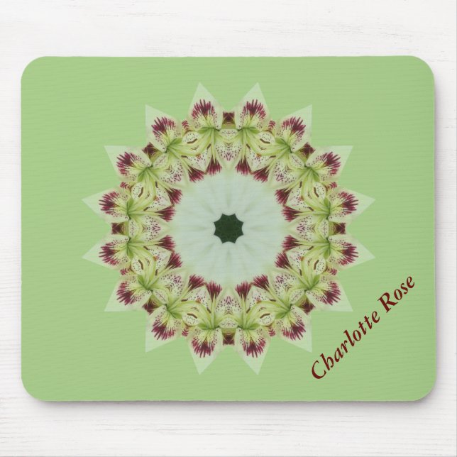 Mousepad White Lily 16 Estrelas Kaleidoscope (Frente)