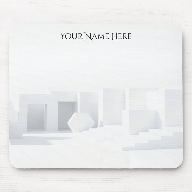 Mousepad White Monochromatic Architectural (Frente)