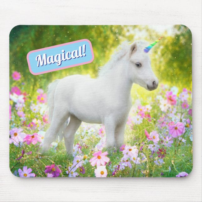 Mousepad White Pony Unicorn (Frente)