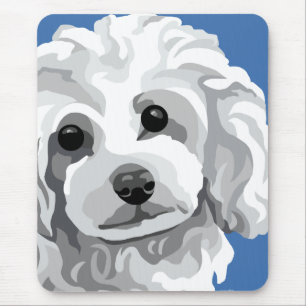 Mousepad White Poodle