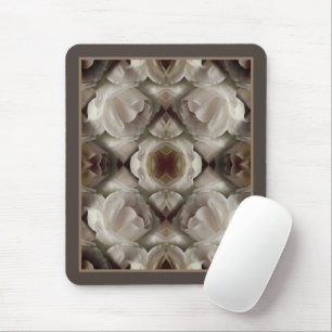 Mousepad White Rose Floral Abstrato Art Vintage